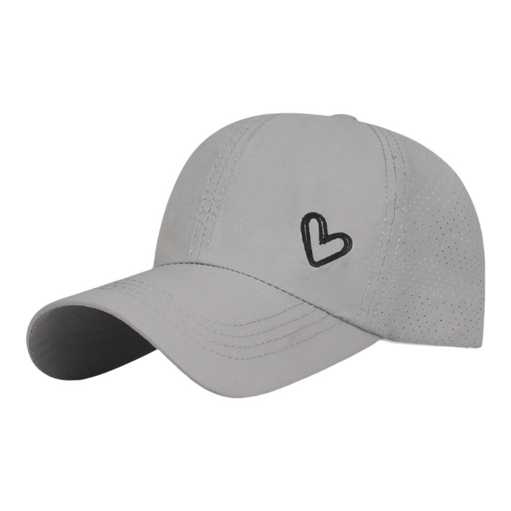 Love Heart Sunshade Sun Hat Adjustable Snapback Hat Simple Ponytail Baseball Cap  Camping