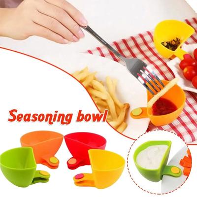 Bunte Dip-Schalen mit Clip-Befestigung, Kunststoff, für Gewürze und Dips, Mehrzweck-Küchenhelfer, Dip-Schälchen, Küche