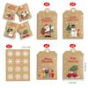 24Pcs Kraft Paper Bags Envelope Christmas Gift Bags With Stickers Candy Cookie Packaging  Year Party Favor Bags Diy