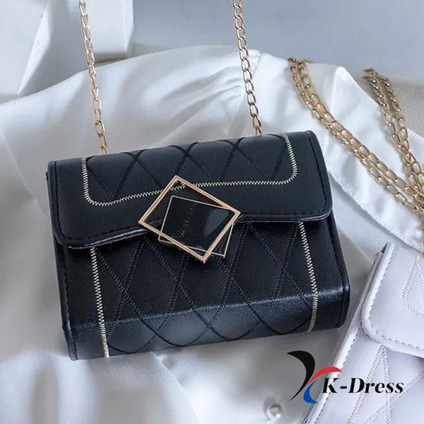 Quadratische Umhängetasche mit gesteppter Kette (2 Farben)