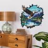 3D Breaking Wall Eagle Wall Sticker Self-Adhesive Removable for Bedroom Living Room Study Background Home Decor