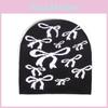 Knit Hat Women Men With Bowknot Pattern For Fall Winter Warmth