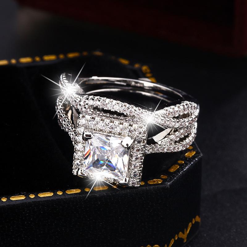 925 Silver High Quality Jewelry Attending Wedding Events Party Diamond Ring For Women Luxury Fashion Zircon Ring