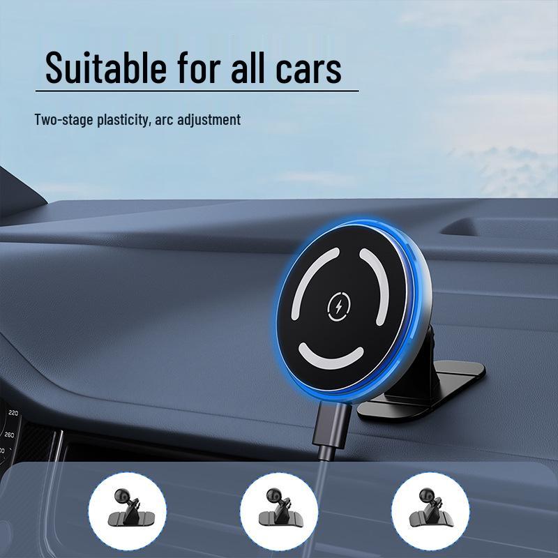 15W MagSafe Wireless Car Charger with Ambient Light for Navigation