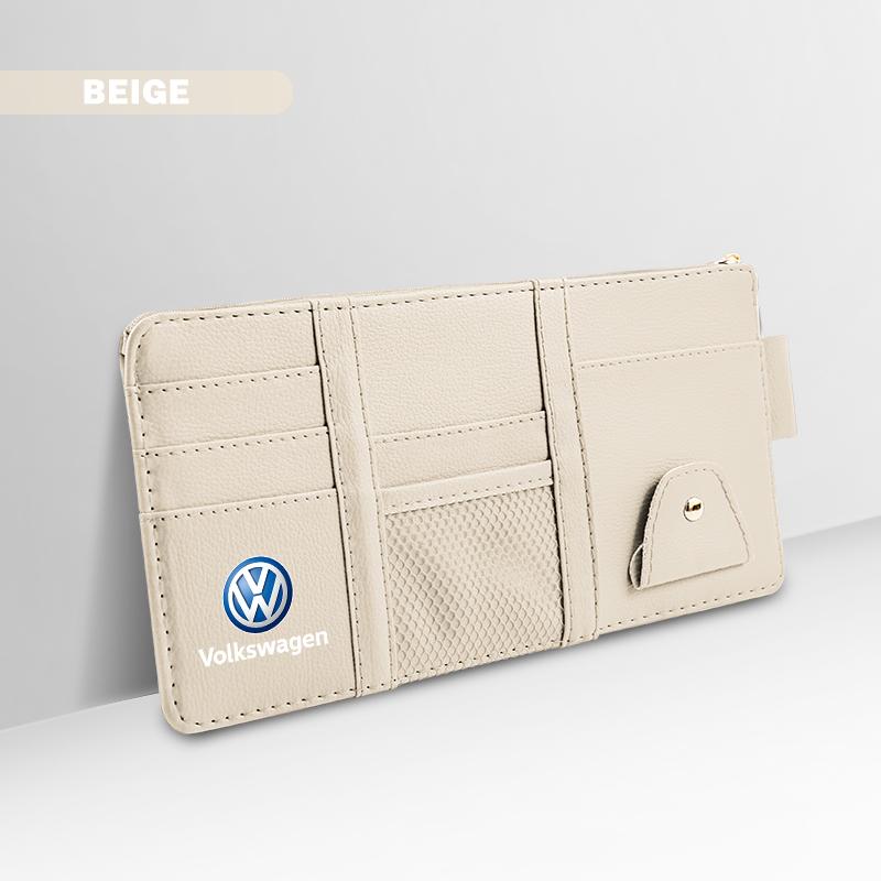 2026 New For VOLKSWAGEN VW PU Leather Car Sun Visor Ticket Card Storage Bag Accessories For Volkswagen GTI Scirocco Magotan Polo