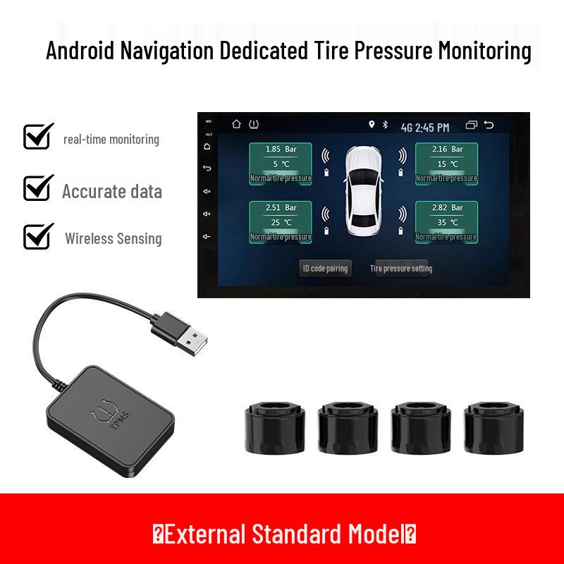 Cross-Border Car TPMS USB: Android Navigation & External Tire Pressure Monitor