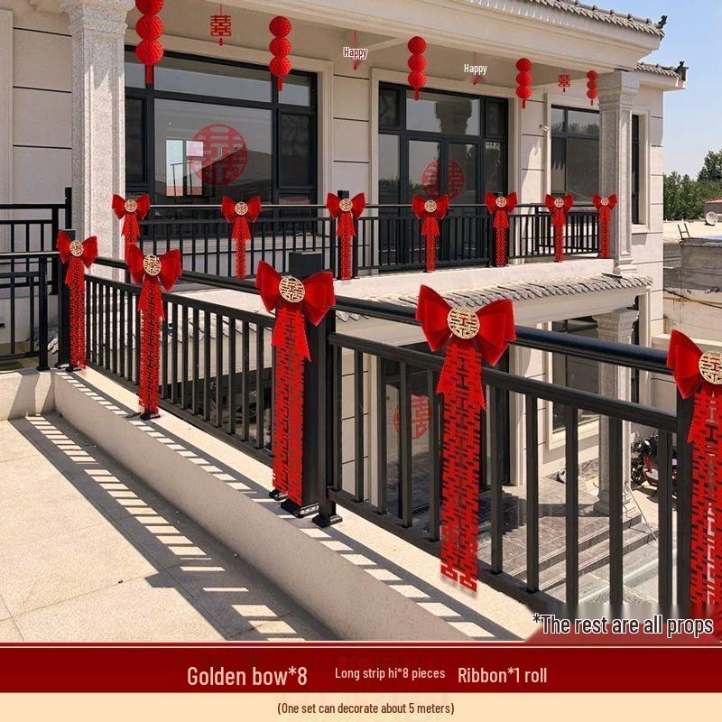 

Rustic Wedding Decor Set for Balcony, Staircase, and Room