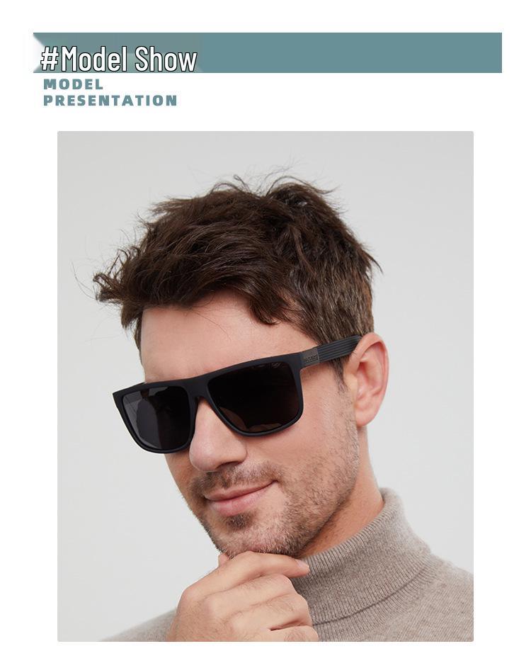 Men's Retro Square Polarized Sunglasses - Fashionable Anti-Glare Eyewear
