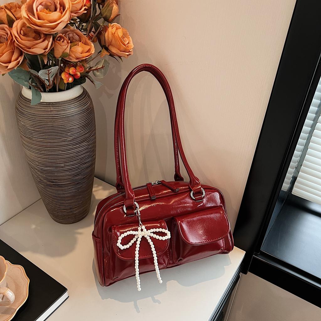 Fashionable Underarm Bow Bag for Women  Korean Edition New Simple Leisure Pillow Bag Trendy Versatile Shoulder Bag