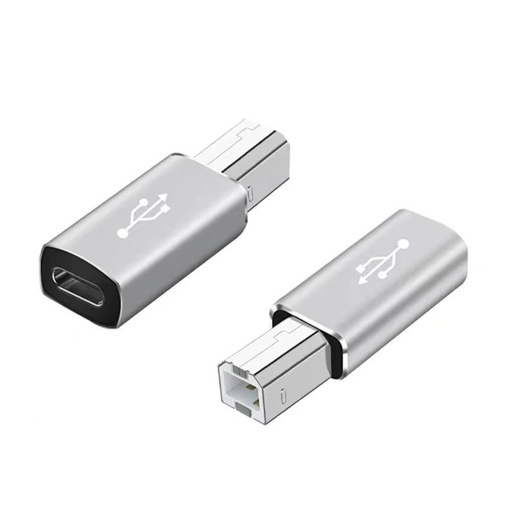 Portable USB C Female to MIDI Adapter Female USB C to Male USB B Printer Adapter High-Speed Transmission Connector