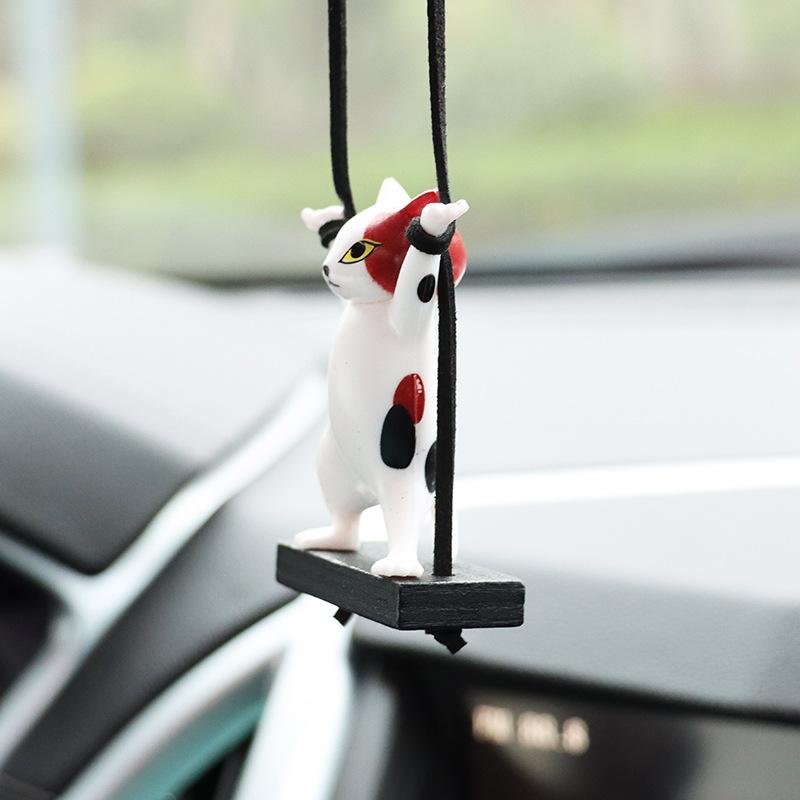 Car Pendant Creative Cute Branch Cat Rearview Mirror Pendant Car Interior Decoration Car Interior Accessories Para Auto