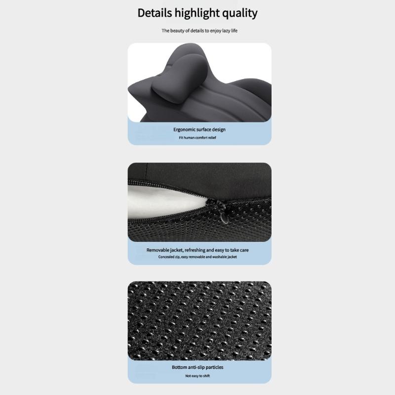 Ergonomic Memory Foam Pillow for Side Sleepers Reading Bed with Removable Cover