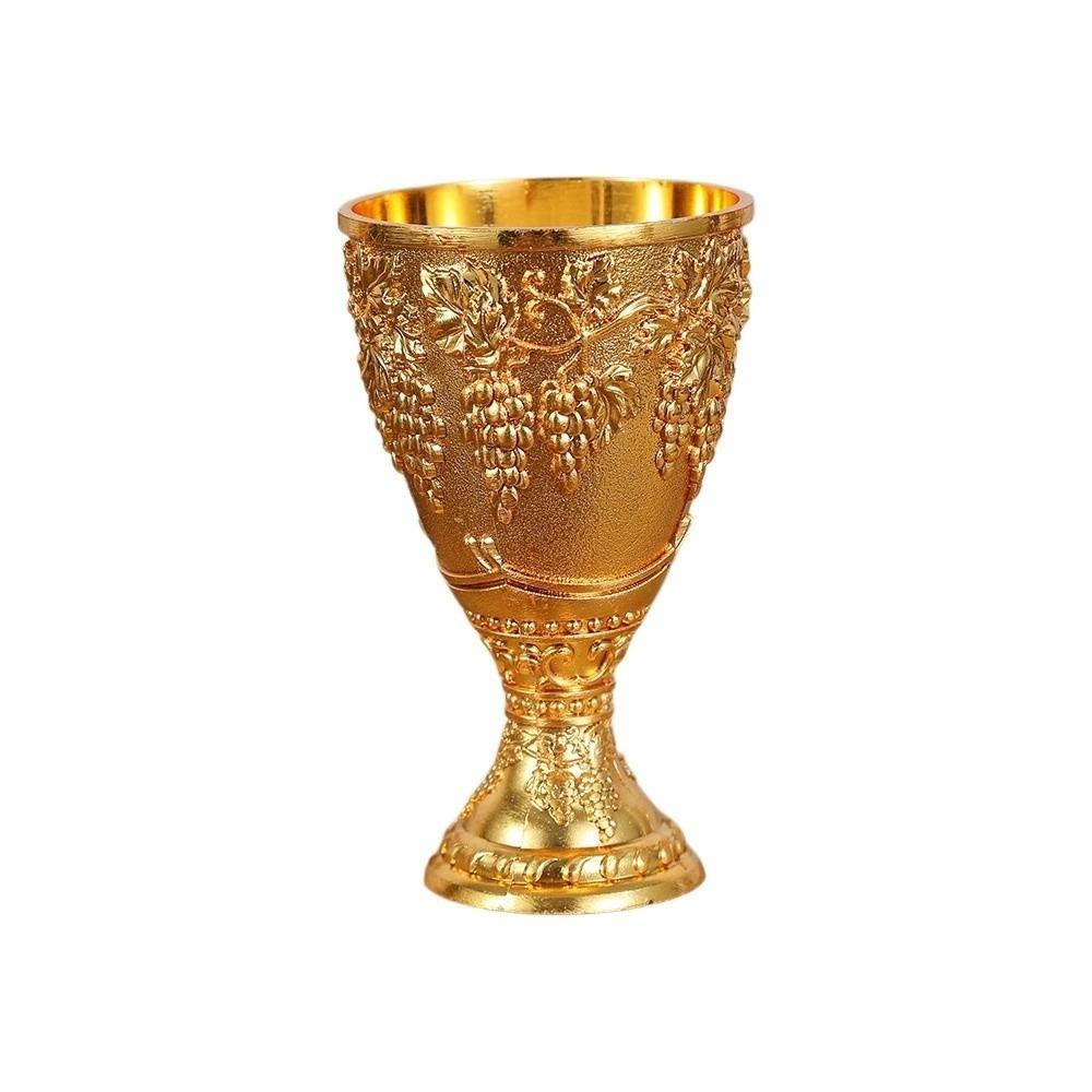 Decorative Grape Wine Glasses European Style Vodka Goblet Liquor Glass Vintage Metal Wine Cup Gift