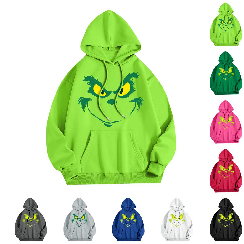Women's Fashion Christmas Printed Casual Hooded Sweatshirt With Pockets