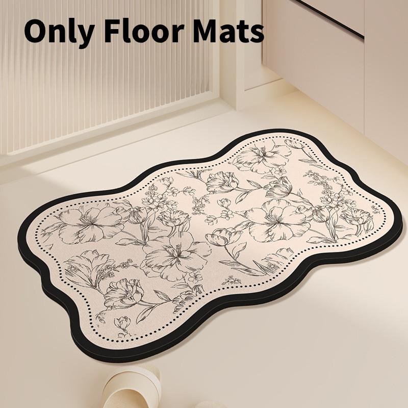 Mud Contemporary Diatom Washroom Floor Mats Bathroom Material Spaces Living