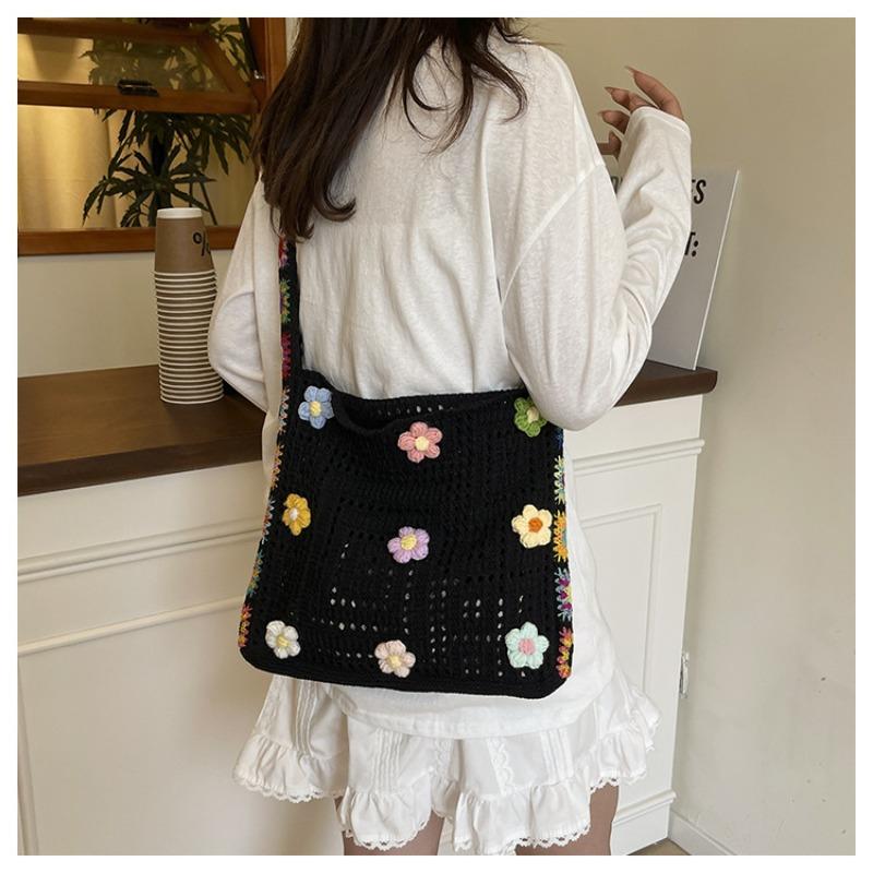 Lazy Wind Knitted Bag Women's New Trendy and Popular Tote Bag Large Capacity Shoulder Bag Tote Bag