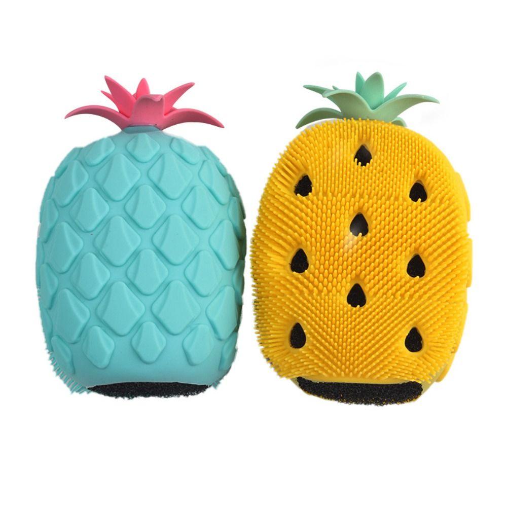Soft Hair Fruit Shape Shower Brush Non-Slip Shower Massage Brushes Silicone Shampoo Brush  Cleaning
