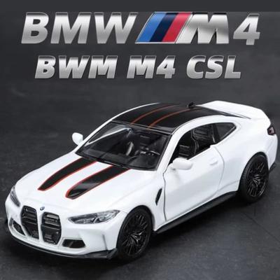 Model autíčka z lehké slitiny BMW M4 CSL 1/36 s vysokou simulací Kovové originální dveře auta lze otevřít a zasunout Funkce zobrazení kolekce dárků k narozeninám pro chlapce