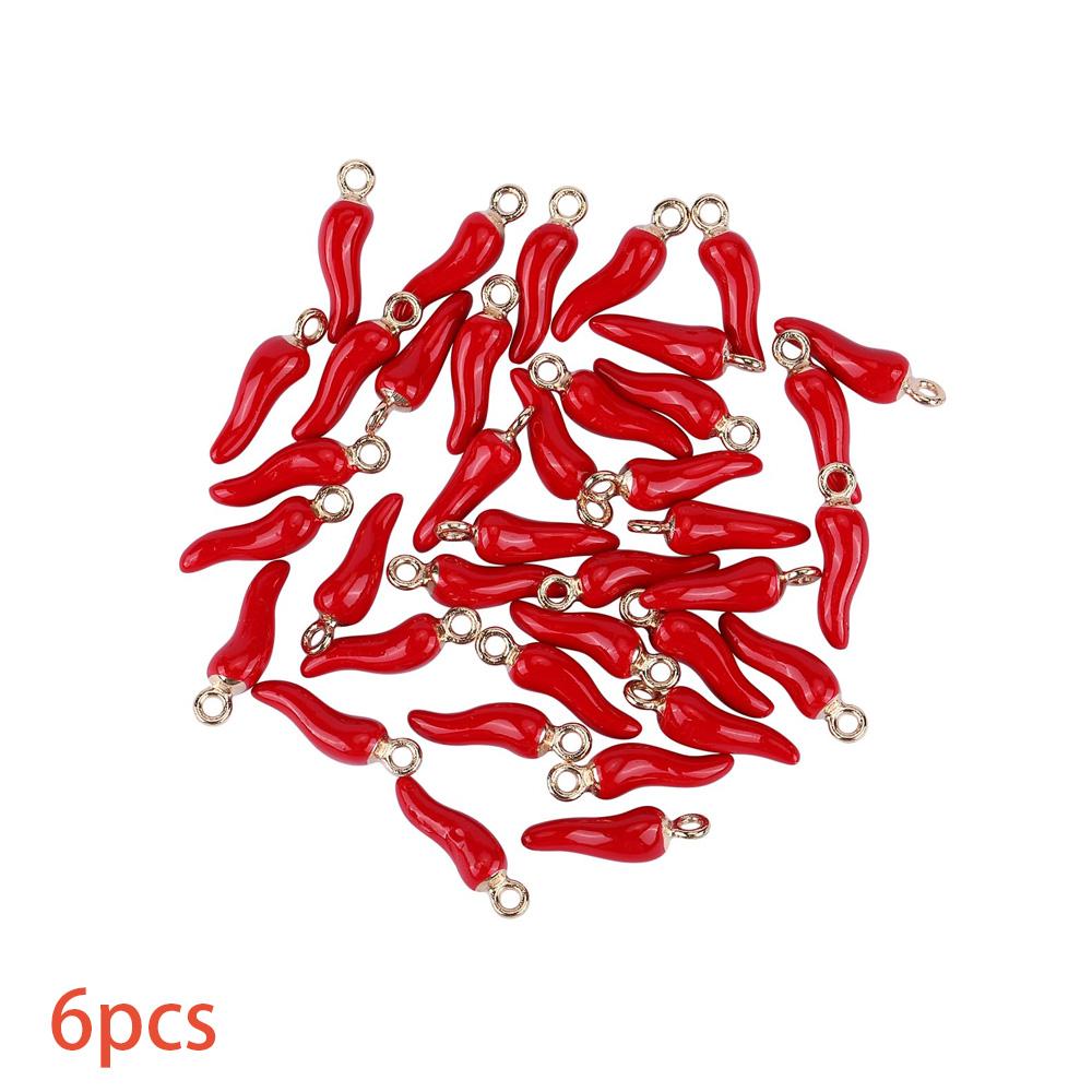 6/12/18 Stück Legierungsmaterial Chili Schmuck lose Chili Emaille Gemüse Anhänger Schmuck DIY Sommer Strand Fußkettchen Ohrringe