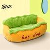 Nido per Animali Domestici da Interno Letto Hot Dog Morbido Accogliente Peluche Tappetino Rimovibile Lavabile Divertente Piccolo Letto Carino Panino per Gatti Cani Divano Novità Calda Tappetino per Dormire Cucciolo