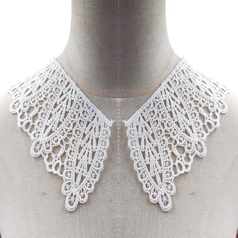 Lace Shoulder Collar Piece Milk Silk Embroidery Pair Flower Hollow Fake Collar Accessories Water Soluble Embroidery Pair Collar Children'S Accessories