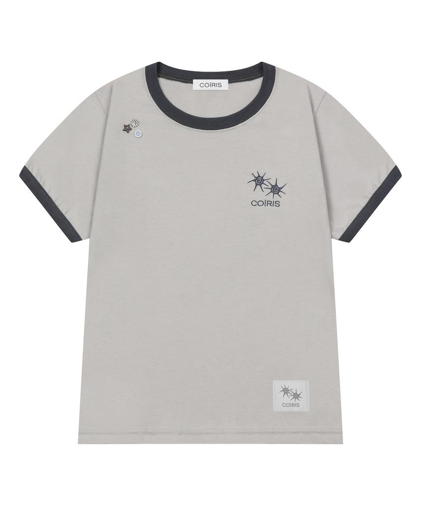 Koiliseu Morent Button Ringer Short Sleeve T-Shirt (2 Colors)