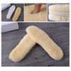 2 pares de plantilla de zapato inserto otoño invierno cálido grueso mezcla de lana peluda amortiguación suave hombres mujeres bota de nieve suela interior almohadilla de pie