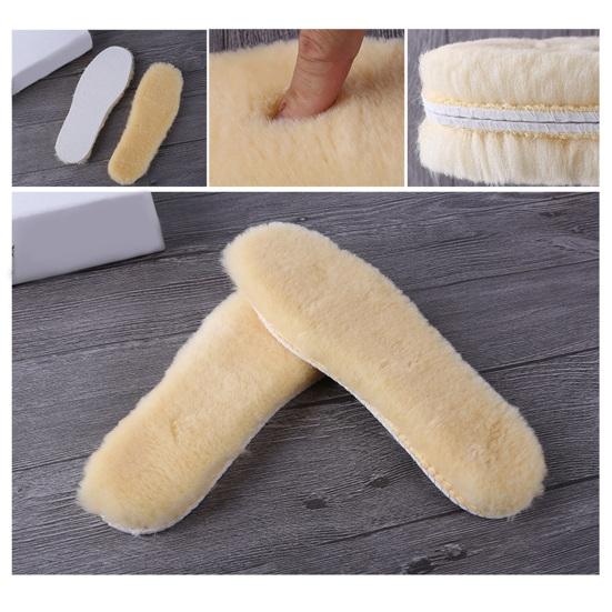 2 pares de plantilla de zapato inserto otoño invierno cálido grueso mezcla de lana peluda amortiguación suave hombres mujeres bota de nieve suela interior almohadilla de pie