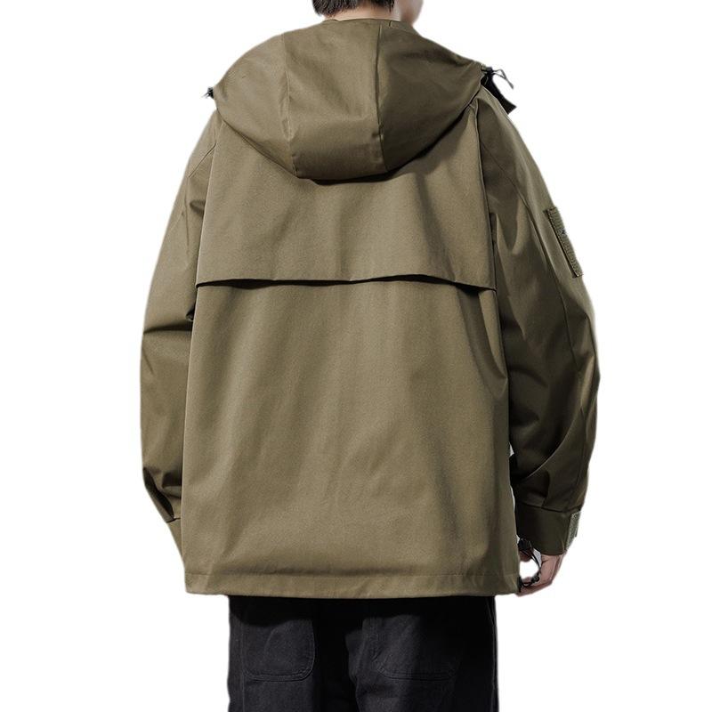 Multi-pocket Autumn Hooded Outdoor New Jacket Men's Casual Korean Style Jacket Handsome Jacket Couple Style