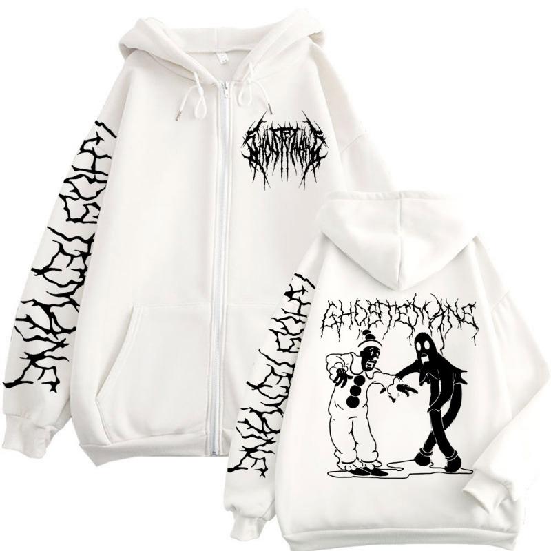 Felpe con cappuccio e zip con stampa Ghostemane Felpe con cappuccio e zip Metal Rock Pop Moda Gotica Pullover Vintage da uomo e da donna