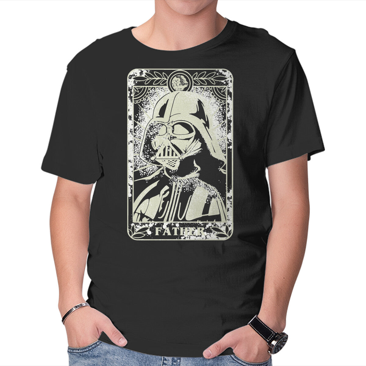 Unisex Crew Neck T-Shirt The Father Graphic Short Sleeve Casual Tee S