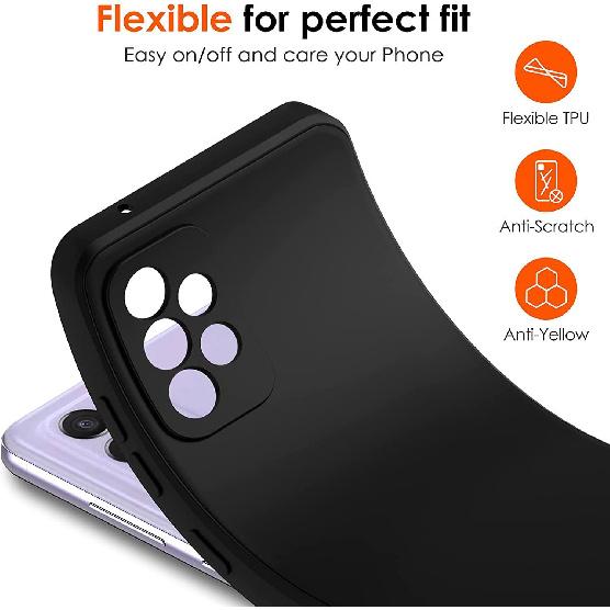 For ZTE Blade A35 Case, Black Shockproof Bumper Sleeves, 360° Drop Antiscratch Protection Cover Slim Fit Ultra-Thin Soft Silicone Phone Case for ZTE