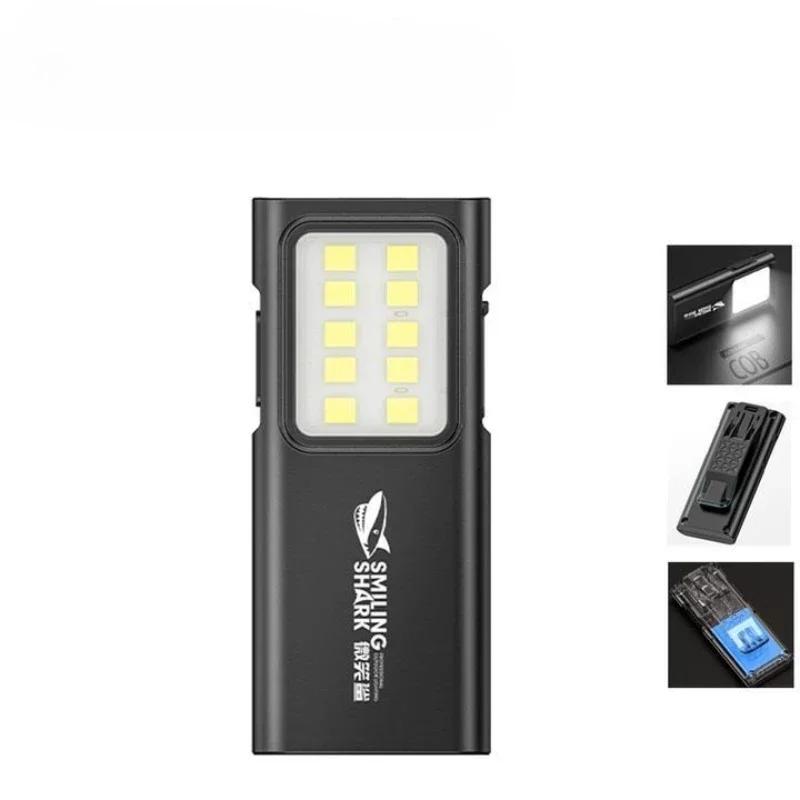Mini COB Rechargeable Flashlight Work Light 4 Mode Dimmable LED Flashlight with Clip Running Hiking Camping Outdoor Pocket Torch