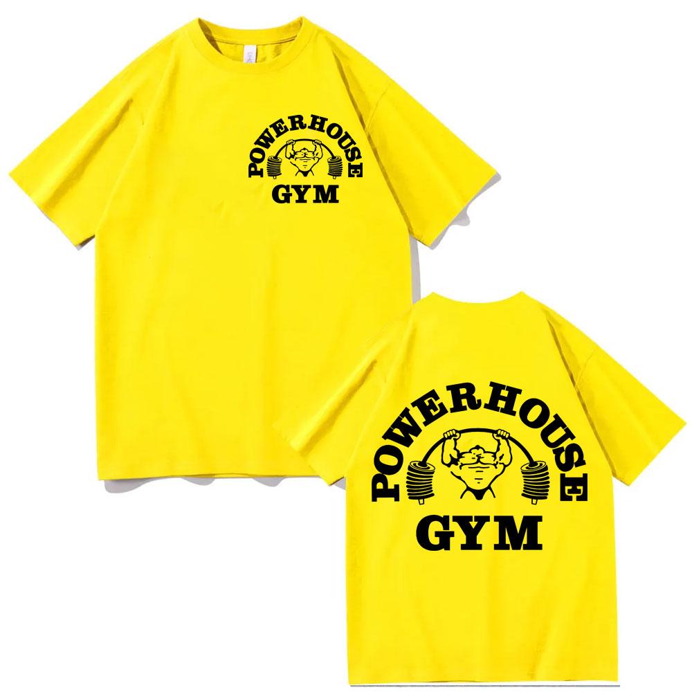 Powerhouse Gym Graphic T Shirts Mens Womens Fashion Casual Sport Short Sleeve Tshirt High Quality Cotton Oversized Tshirts