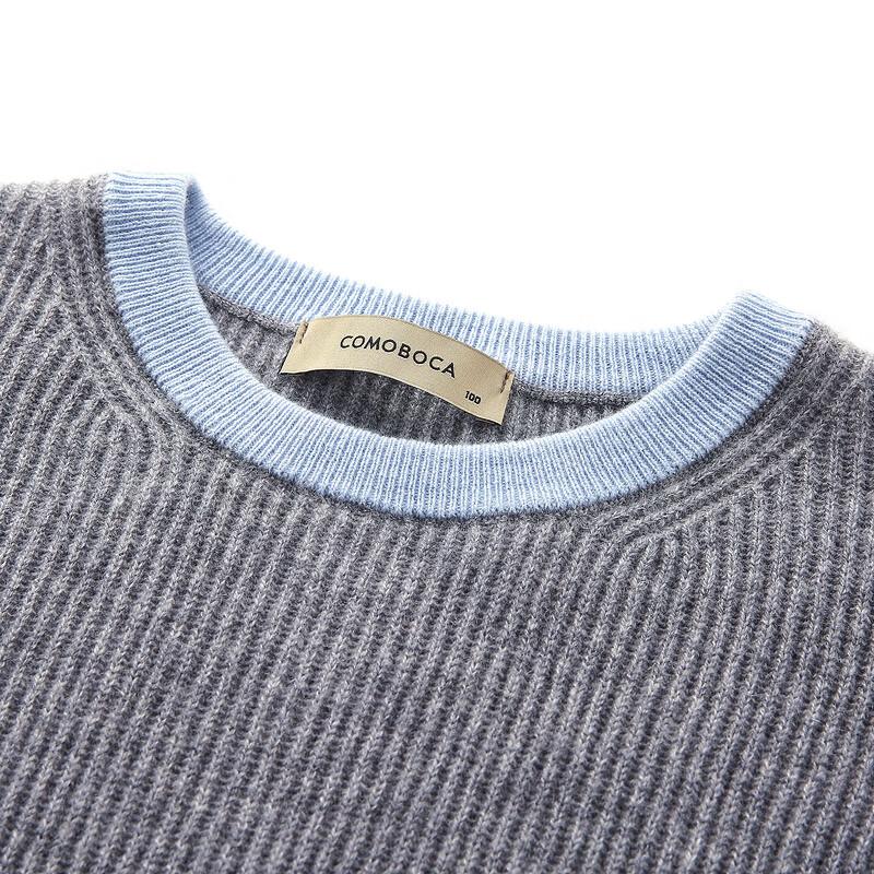 Kemengboka Women's 2025 Autumn/Winter Color Block Cashmere Sweater