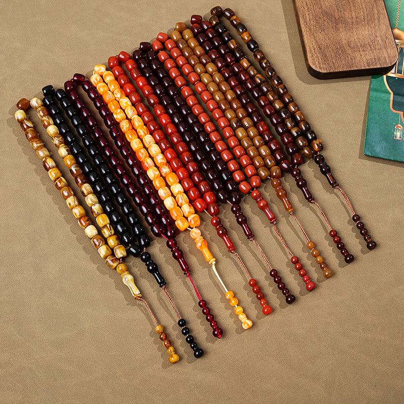 Cylindrical Kuka Prayer Beads Bracelet - 33-Bead Middle Eastern Style Buddhist/Muslim Praise Beads