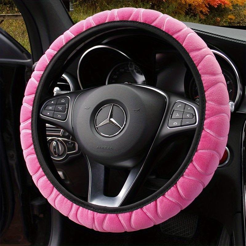 1Pc Car Steering Wheel Cover Protector Decoration Warm Super Thick Short Plush Collar Soft for Women Man
