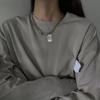 Korean version of hip-hop trend square brand letter necklace female, double-layer stacked sweater chain fashion accessories direct supply