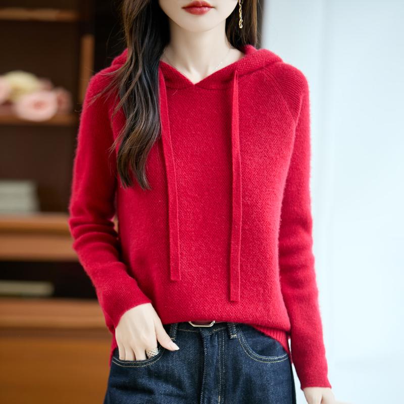 Women's cashmere sweater Qinghe cashmere 30% cashmere 70% wool autumn and winter pullover warm and fashionable