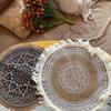 Round Embroidery Lace Table Placemat Nordic Style Non-Slip Placemat Heat Insulation Furniture Decoration Mat Coffee Cup Mats