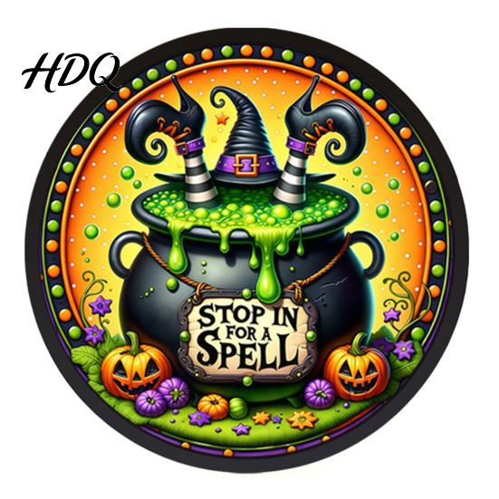 Halloween Holiday Decorations LED Glowing Hanging Decor Acrylic Window Ornament with Light Spooky Durable Signs Sign for Door Wall Haunted