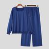 INCERUN 2PCS Men Square Collar Long Sleeve Thin Sweatshirts Long Pants Sports Sets