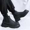 Men's Casual Party Prom Chelsea Boots Black Stylish Natural Leather Shoes Cowboy Platform Boot Spring Autumn Ankle Botas Hombre
