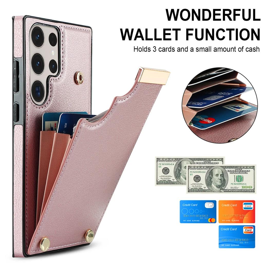 Phone Case For Samsung Galaxy S21 S23 FE S25 S24 S22 Plus Note 20 Ultra A15 A55 A54 A53 A14 A13 Organ Card Slot Leather Cover