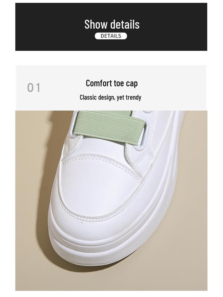 Damen 2024 Herbst Koreanischer Stil Klettverschluss Weiße Sneakers – Atmungsaktiv, Lässig, Sportliche Schuhe