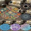 Retro Manhattan Round Printed Carpet Geometric Flower Area Carpet Rugs for Bedroom Washroom Floor Mat Carpets for Living Room