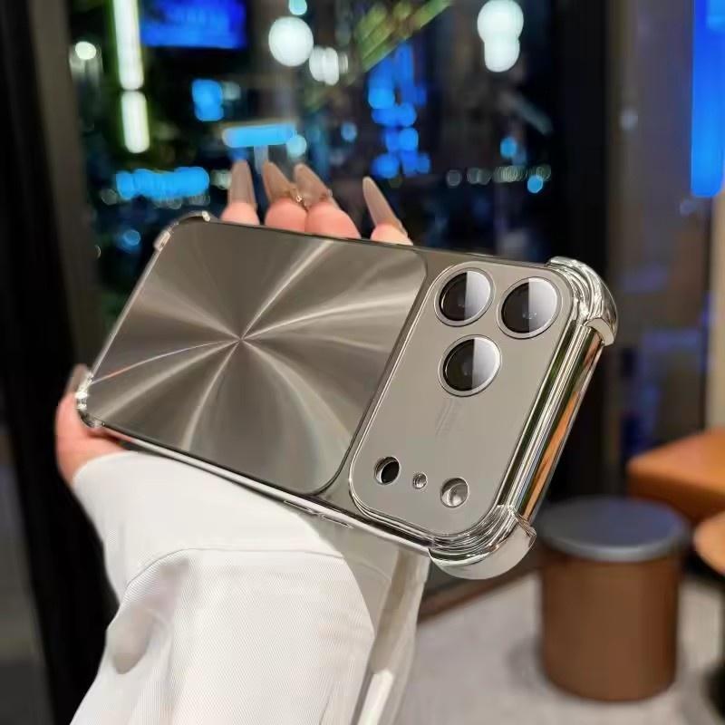 Luxury Plating CD Texture Laser Aesthetic Case For iPhone 17 Air 16 15 14 13 Pro Max Plus Dazzle Aurora Armor Shockproof Cover