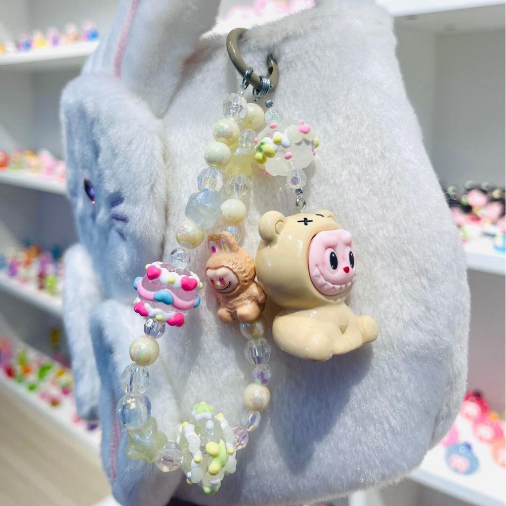 Flocking Wizard Keychain Doll Pendant Internet Celebrity Cute Cartoon Bag Accessories Gift