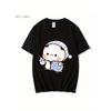 Men'S & Women'S Kawaii Anime Couple T-Shirts - Cute BuBu Panda & DuDu Bear Sleeping Graphic Tees, Short Sleeve Round Neck Casual Shirts for Casual