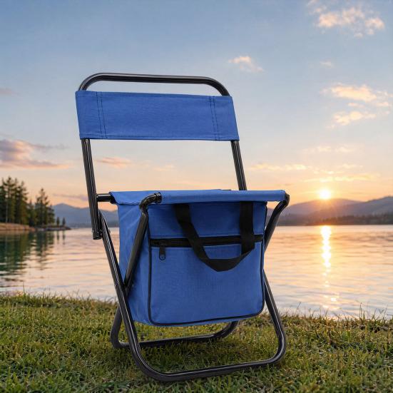 Folding Fishing Chair with Bag, Collapsible Chair with Storage & Backrest, Portable Backrest Stool for Fishing, Hunting, Camping, Travel